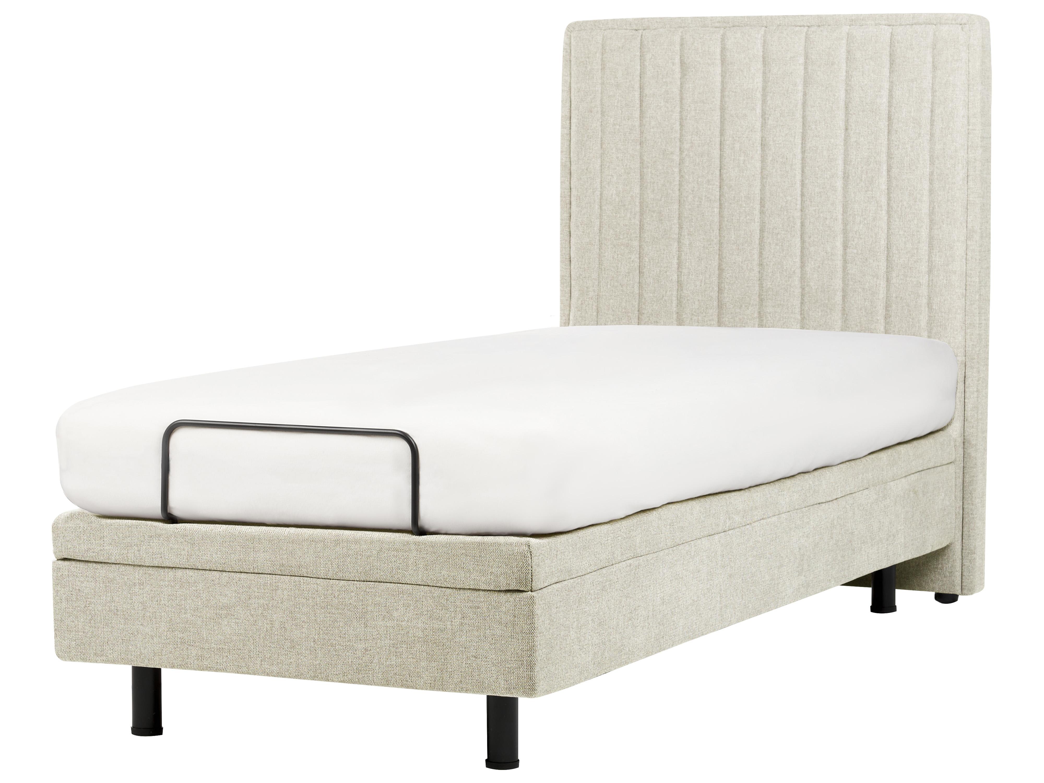 Verstelbaar bed Stof CASTELLAN 90 x 200 cm Beige