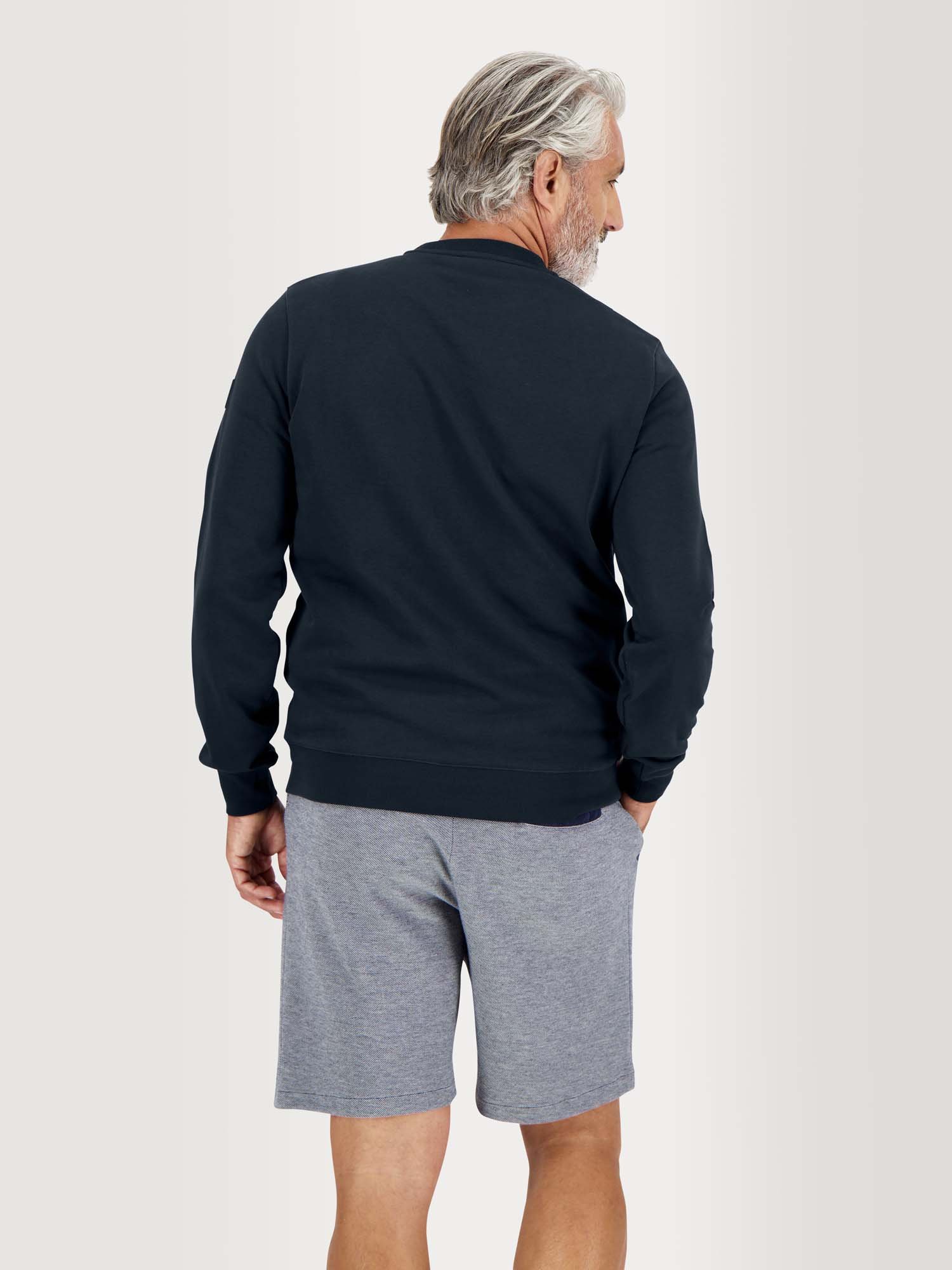 Sweat Homme Molleton Col Rond Marine
