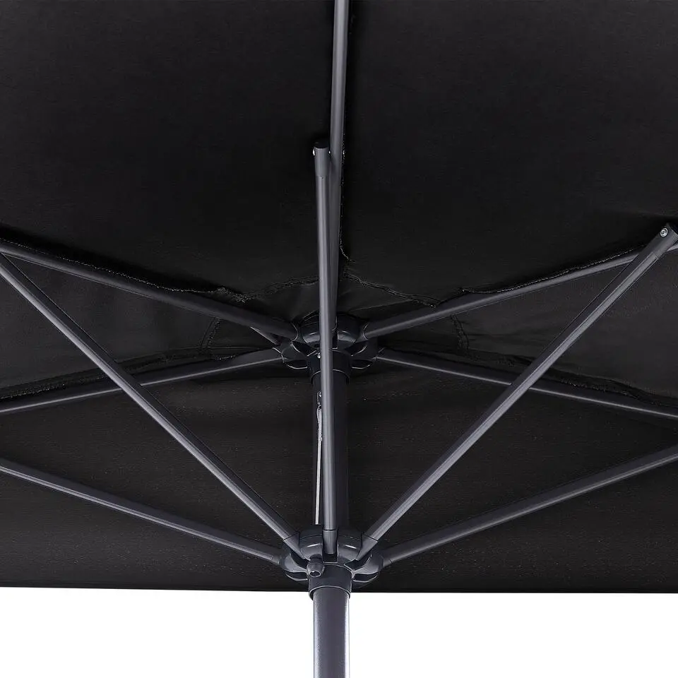 GALATI - Halfronde parasol - Zwart - 270 cm - Polyester