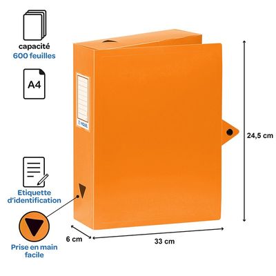 Viquel - Boîte de classement plastique - dos 60 mm - disponible dans différentes couleurs pastels