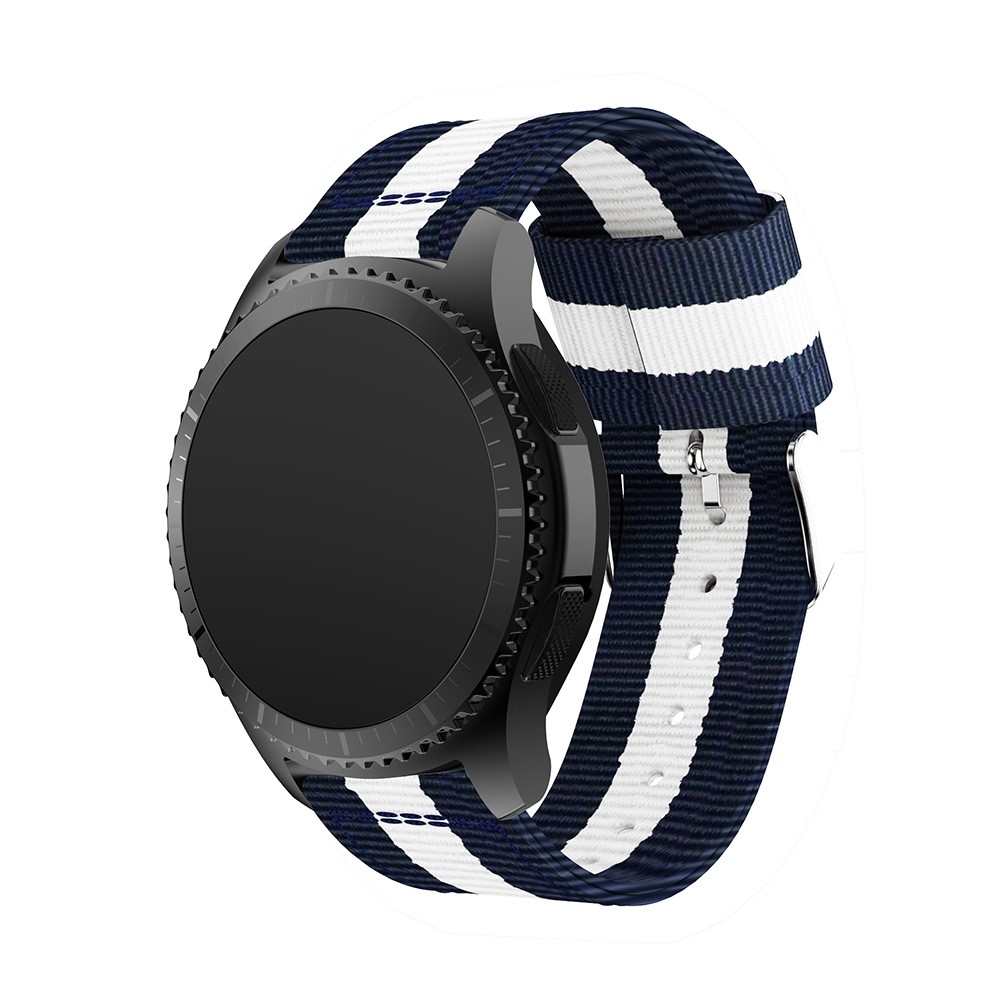 Samsung Galaxy Watch 3 (45mm) Stoff Armband - Dunkelblau / Weiss