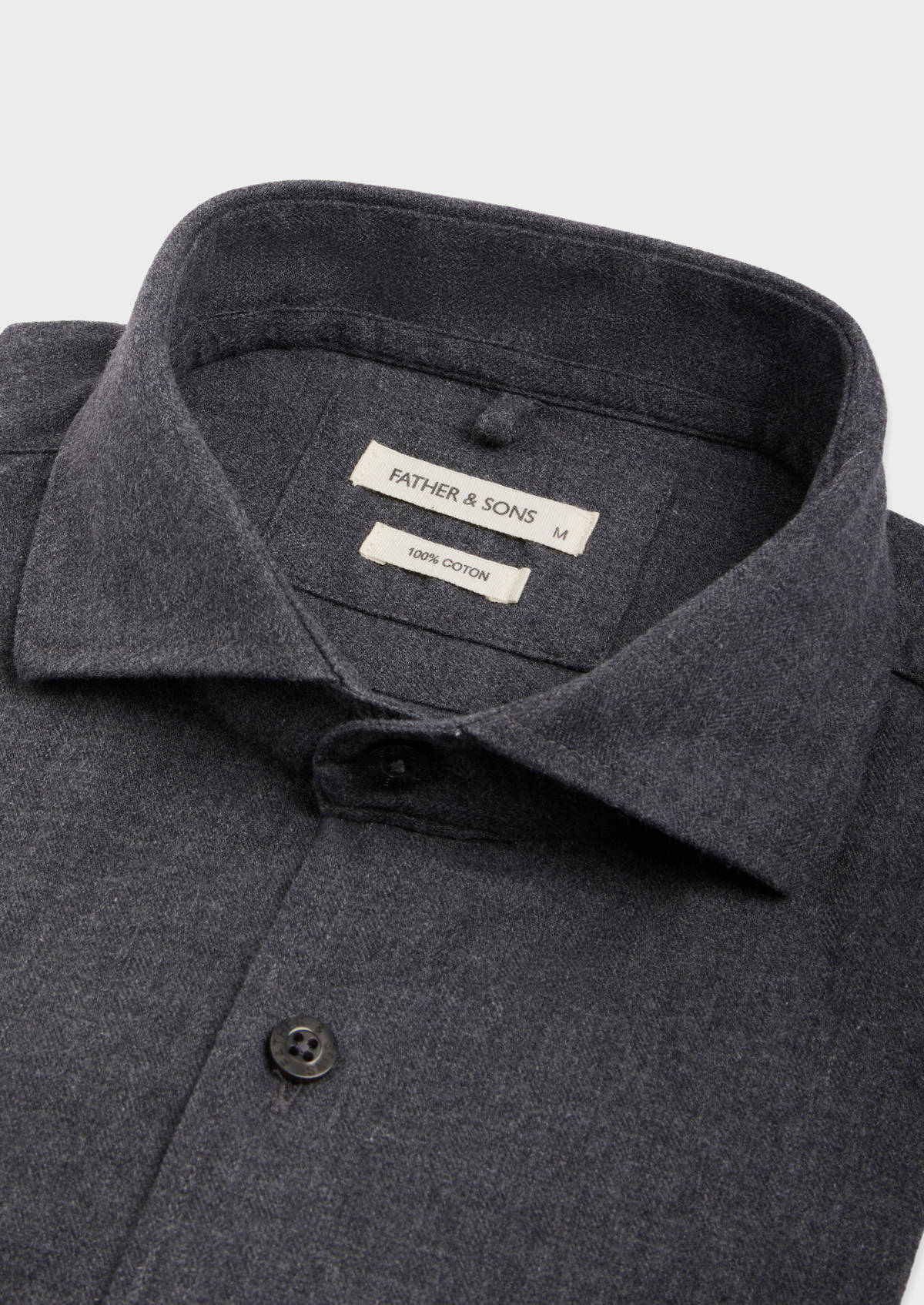 Chemise sport Slim en twill de coton uni gris souris