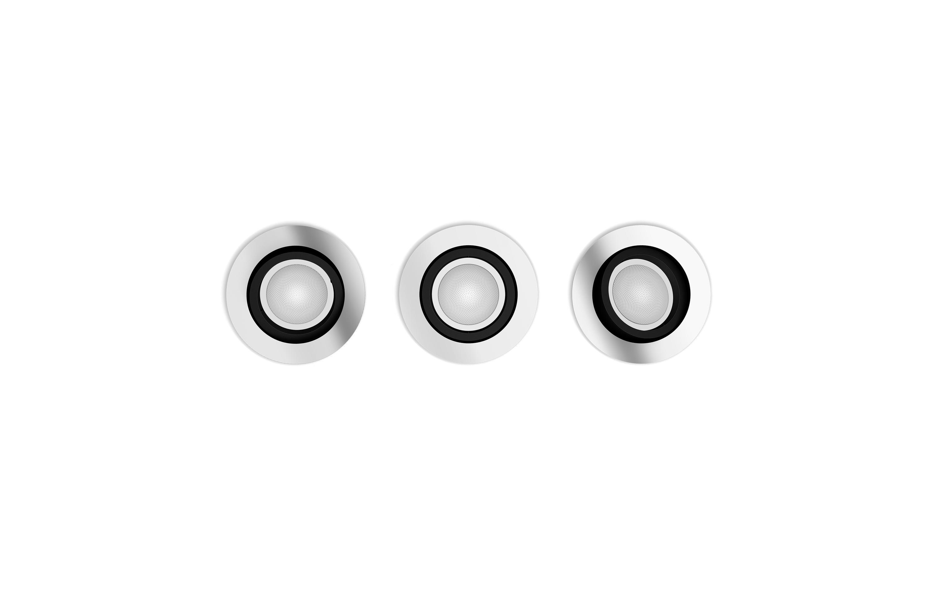 White Ambiance Milliskin Einbauspot 3er-Pack Rund Aluminium<br>Präzise Lichtlenkung in reinem Weiss
