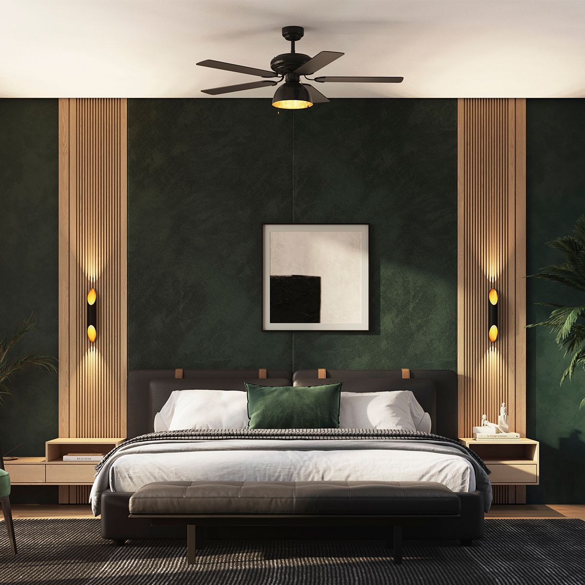Moderne wandlamp zwart met gouden binnenkant 5,6 cm - Organo