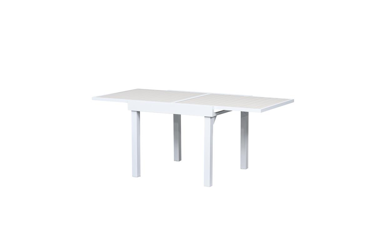 TABLE PIAZZA EXTENSIBLE ALUMINIUM ARGILE BLANC 8 PLACES