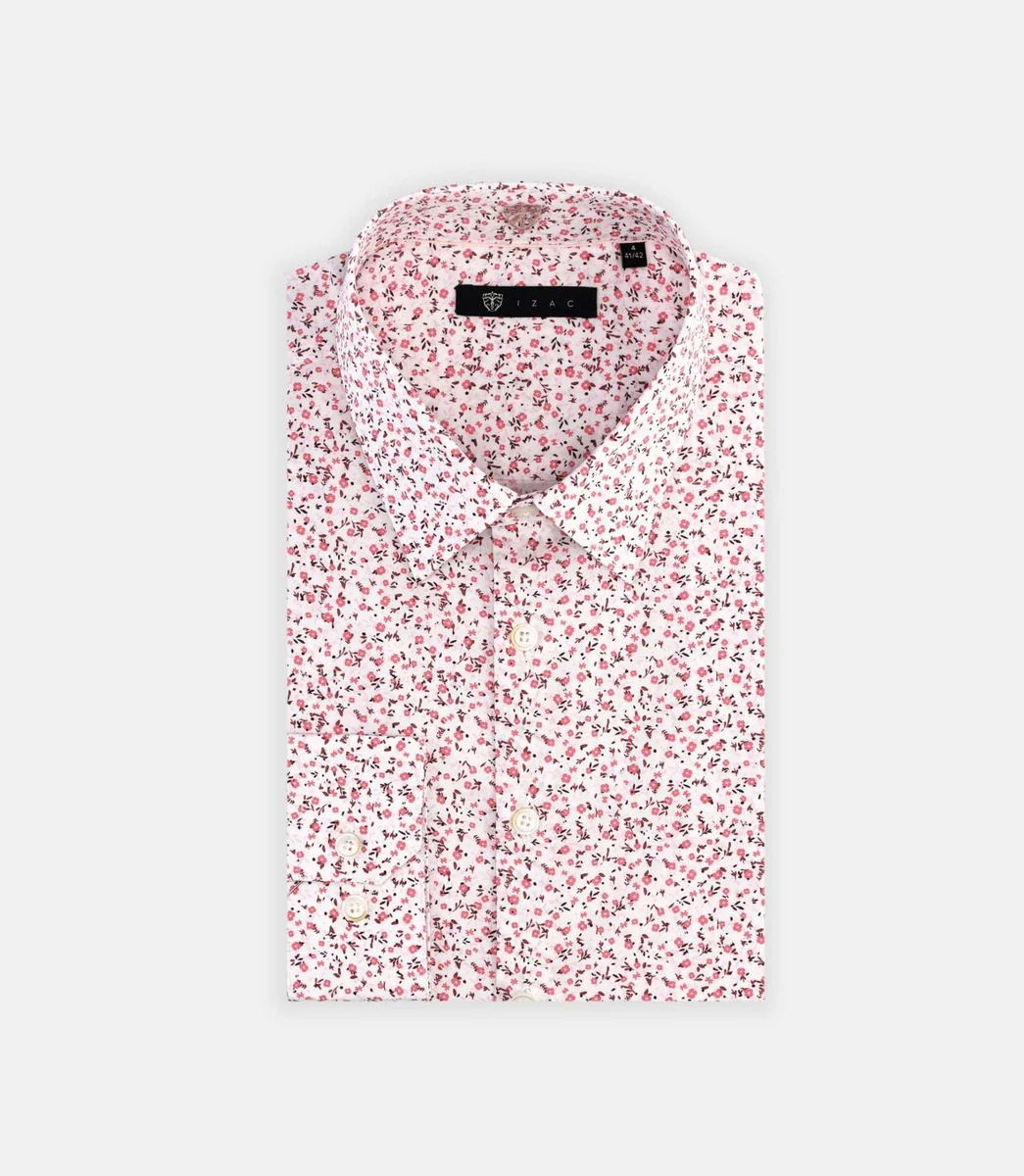 Chemise à imprimé fleuris rose MILO