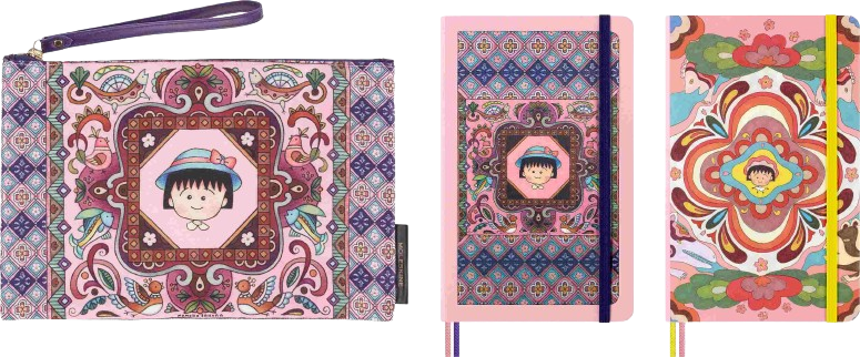 Sakura Gift Set by Momoko Sakura Large Ruled Notebook, Large Plain Notebook, and Pouch