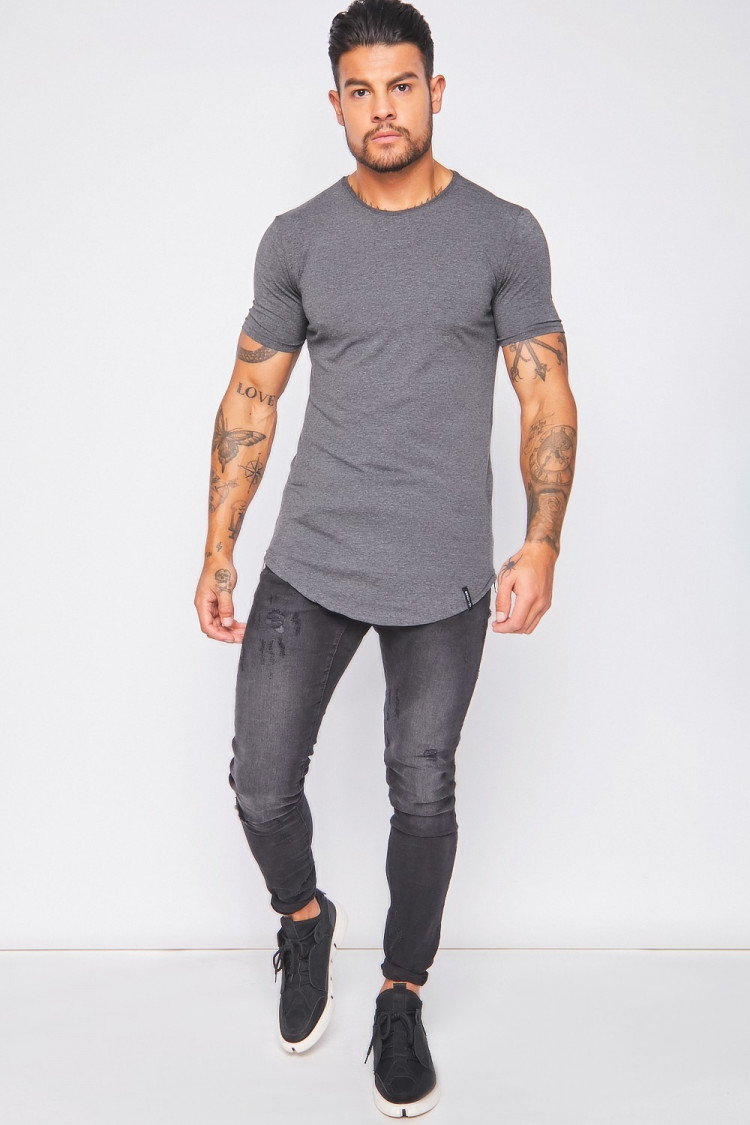 T-shirt à zip oversize Brentiny gris