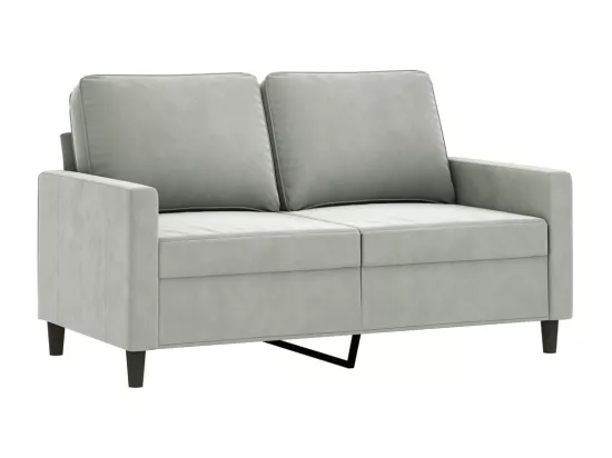 Canapé à 2 places Gris clair 120 cm Velours