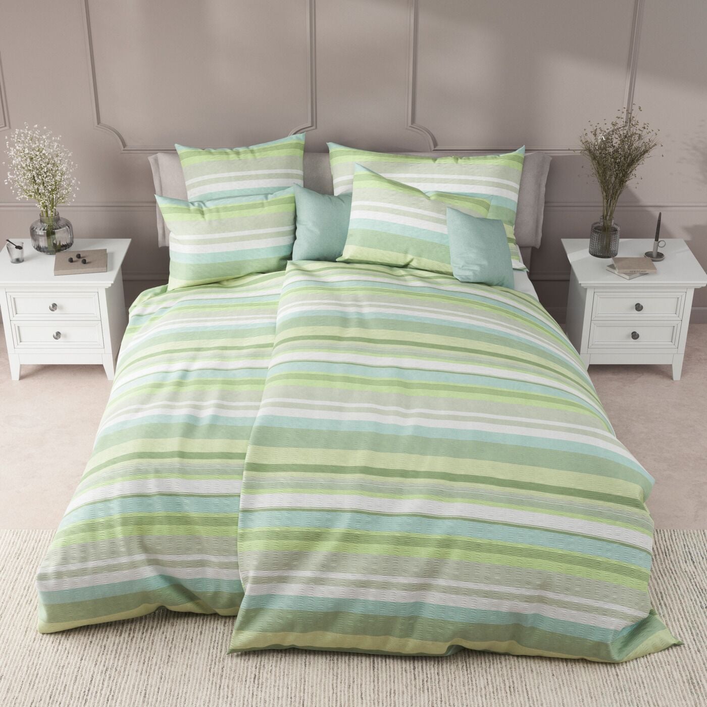 Home FashionSeersucker Bettwäsche «Colourful Stripe»