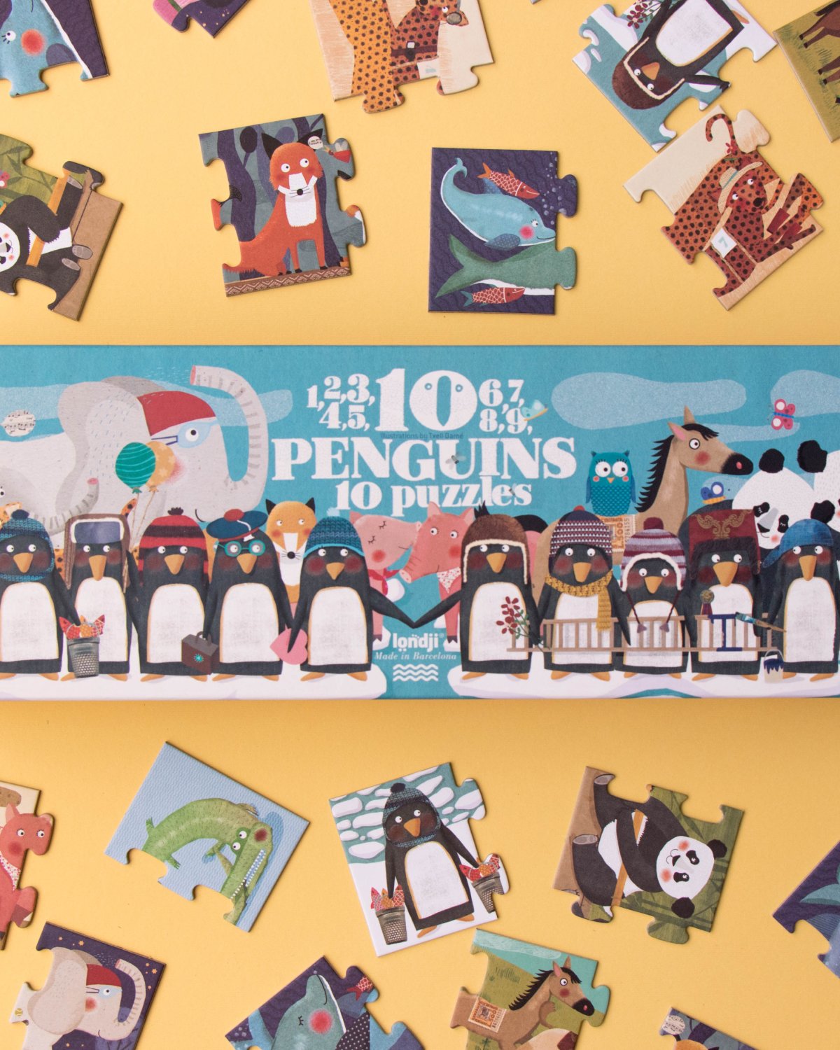 Puslespill og Tellelek – 10x Puslespill Barn 3år+ | 10 penguins puzzle NEW