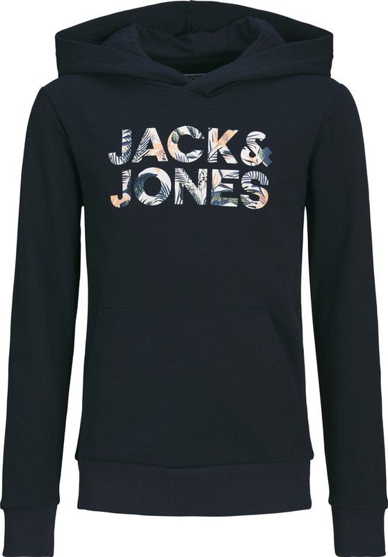 JACK & JONES Junior - Hoodie - Zwart - Katoen - Lange Mouwen