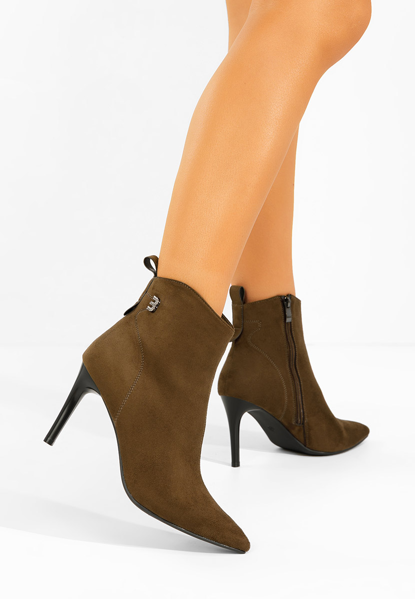 Bottines stiletto brunes Vanessia
