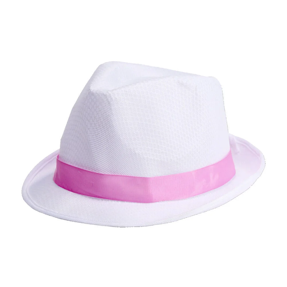 Chapeau détective blanc liseré coloré (3 modèles)