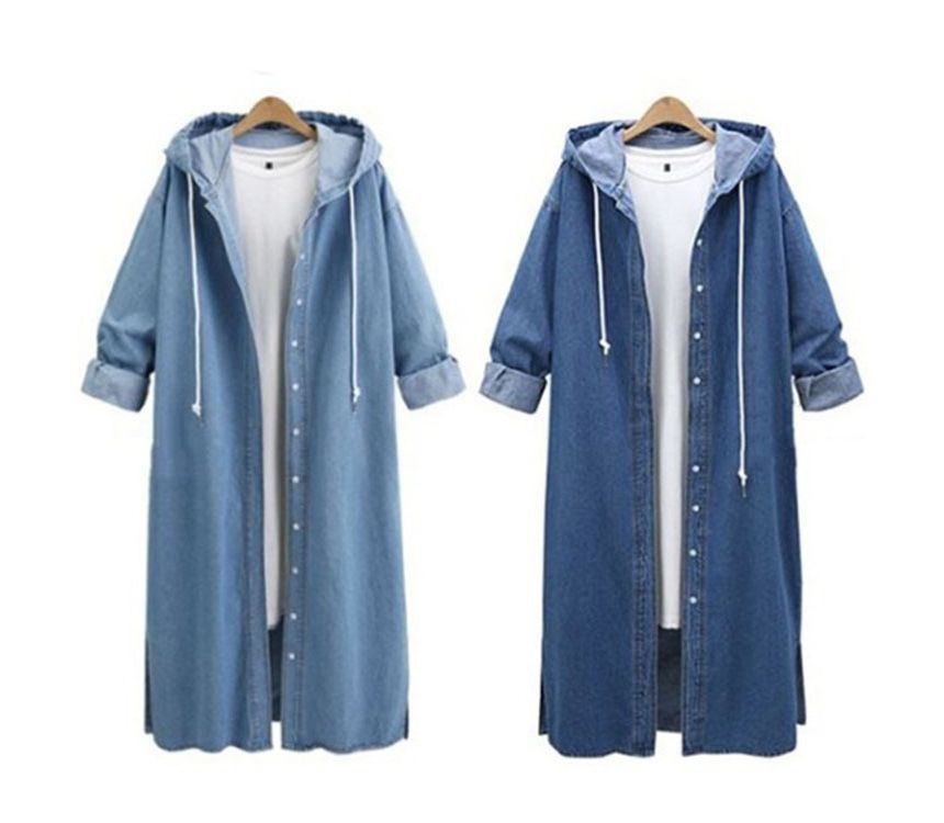 Rantucket Hi - Denim Maxi-jack met capuchon