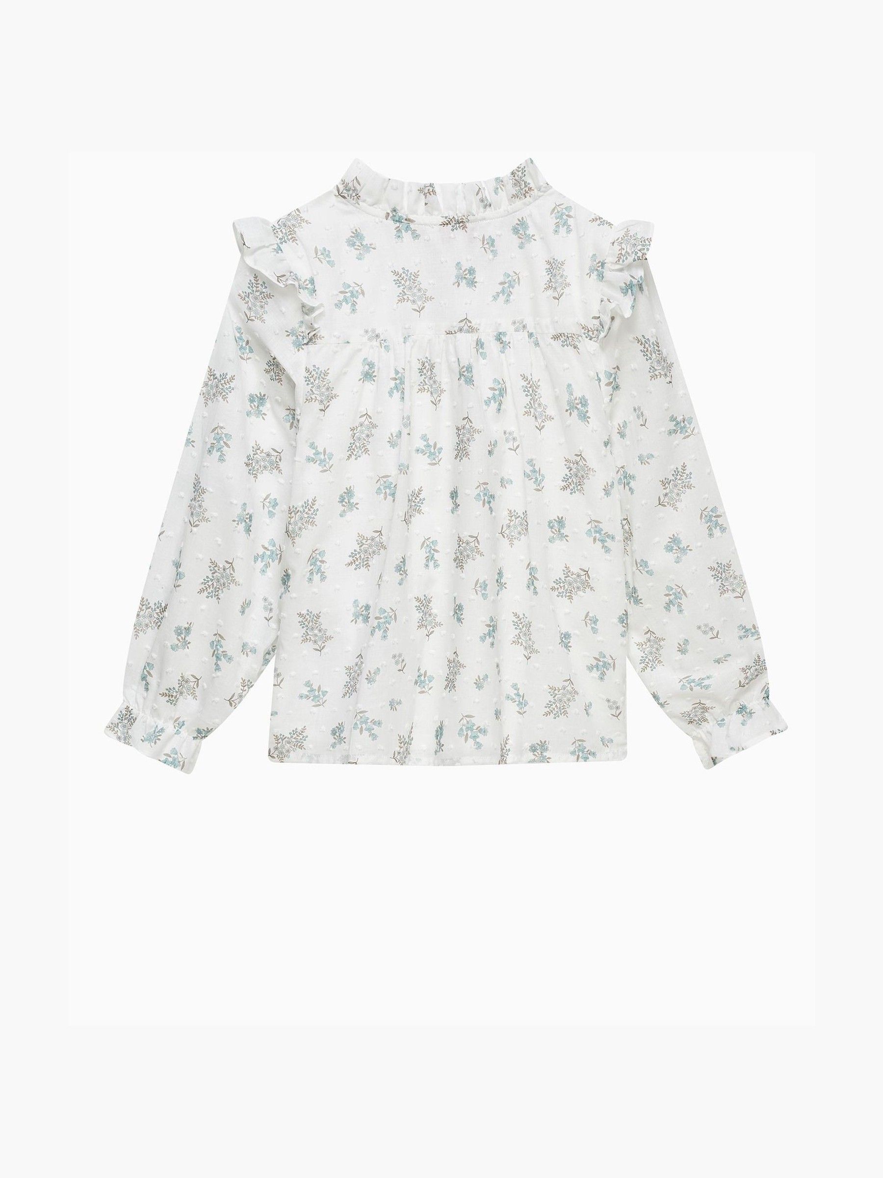 Trotters London blauwe Frida katoenen blouse