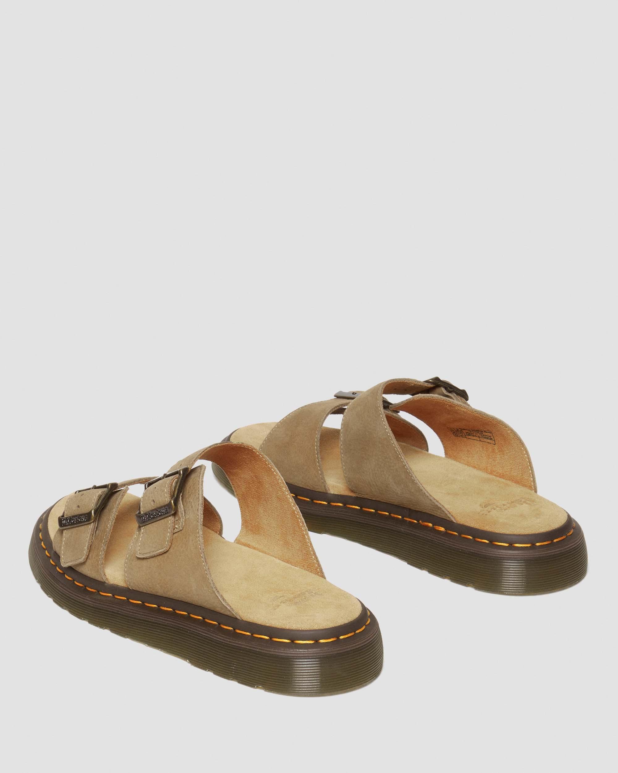 Josef Nubuck Leather Buckle Slide Sandals