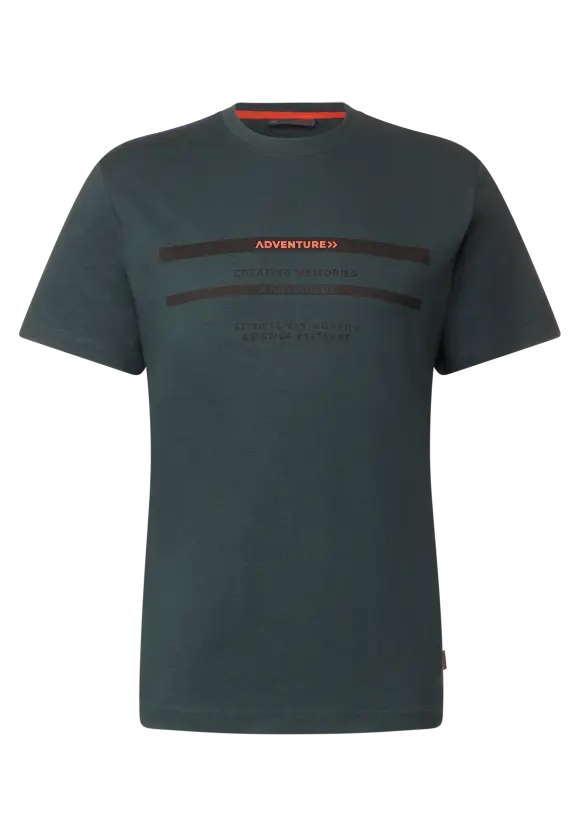 T-Shirt mit Brustprint - dark urban green