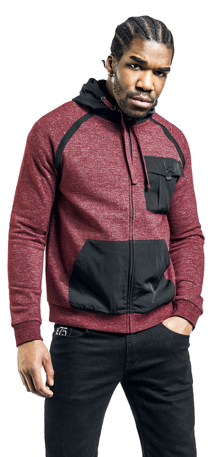 Sweat à capuche avec détails noirs | RED by EMP Sweat-shirt zippé à capuche