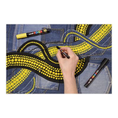POSCA PC-5M - Pack de 4 marqueurs - noir, argent, blanc, or