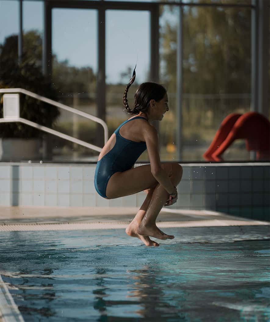 Watery badedragt til piger - Eco Poolparty - Nordic Blue