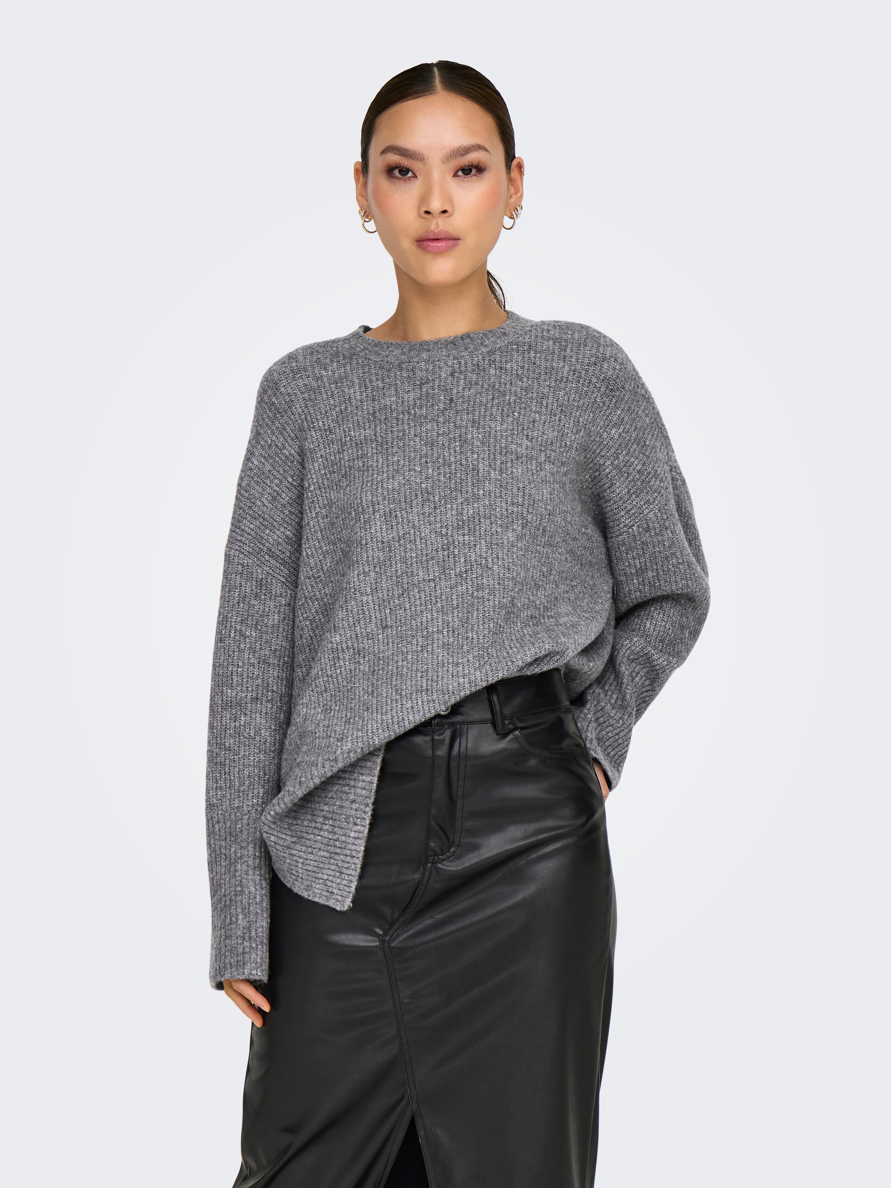 ONLALPHA Strickpullover Medium Grey Melange