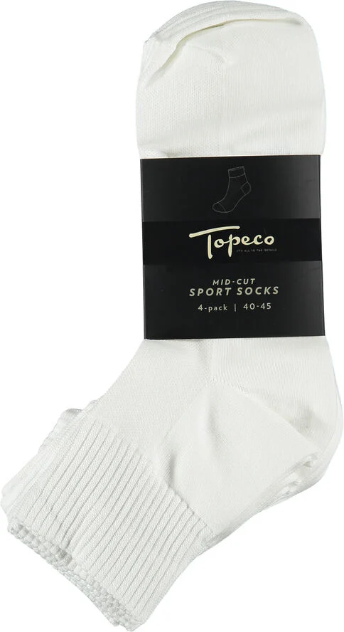 Topeco Topeco Sport Socks Mid Cut 02 white