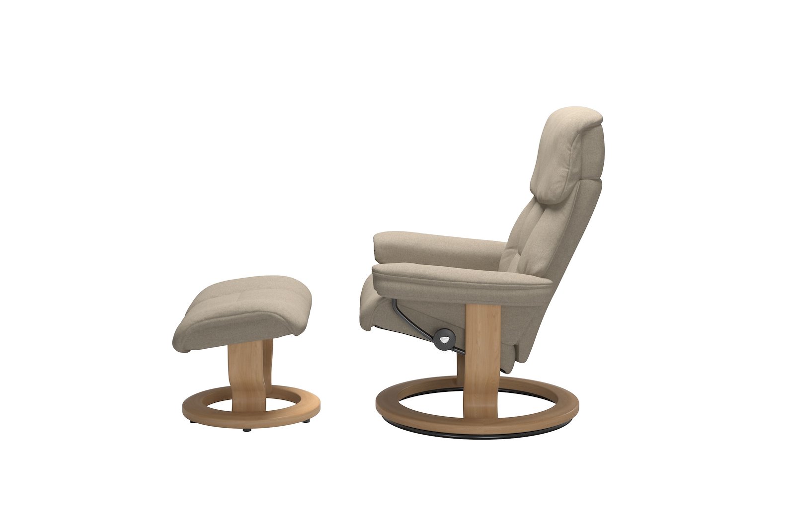 Ruby lenestol med krakk Tekstil Calido Light Beige - Classic - Eik