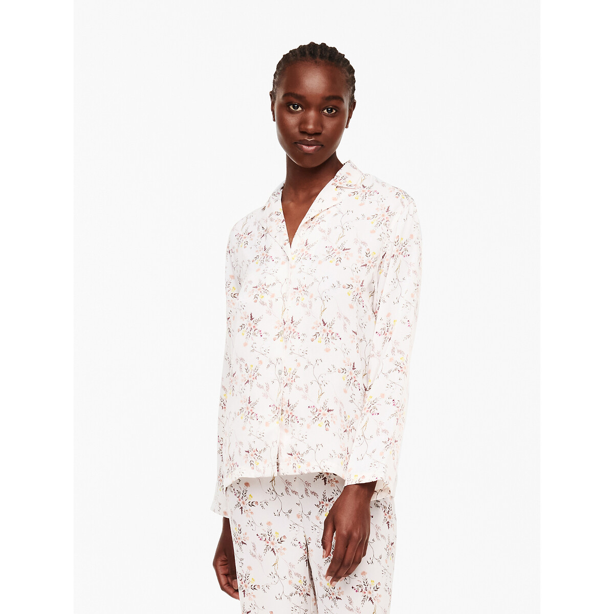 PASSIONATA<br>Cardigã de pijama de manga comprida, roupa de descanso, em cetim, Mel