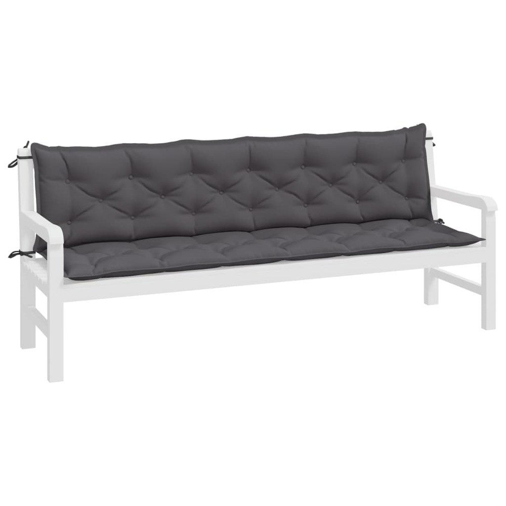 Coussins de banc de jardin 2 pcs anthracite tissu oxford