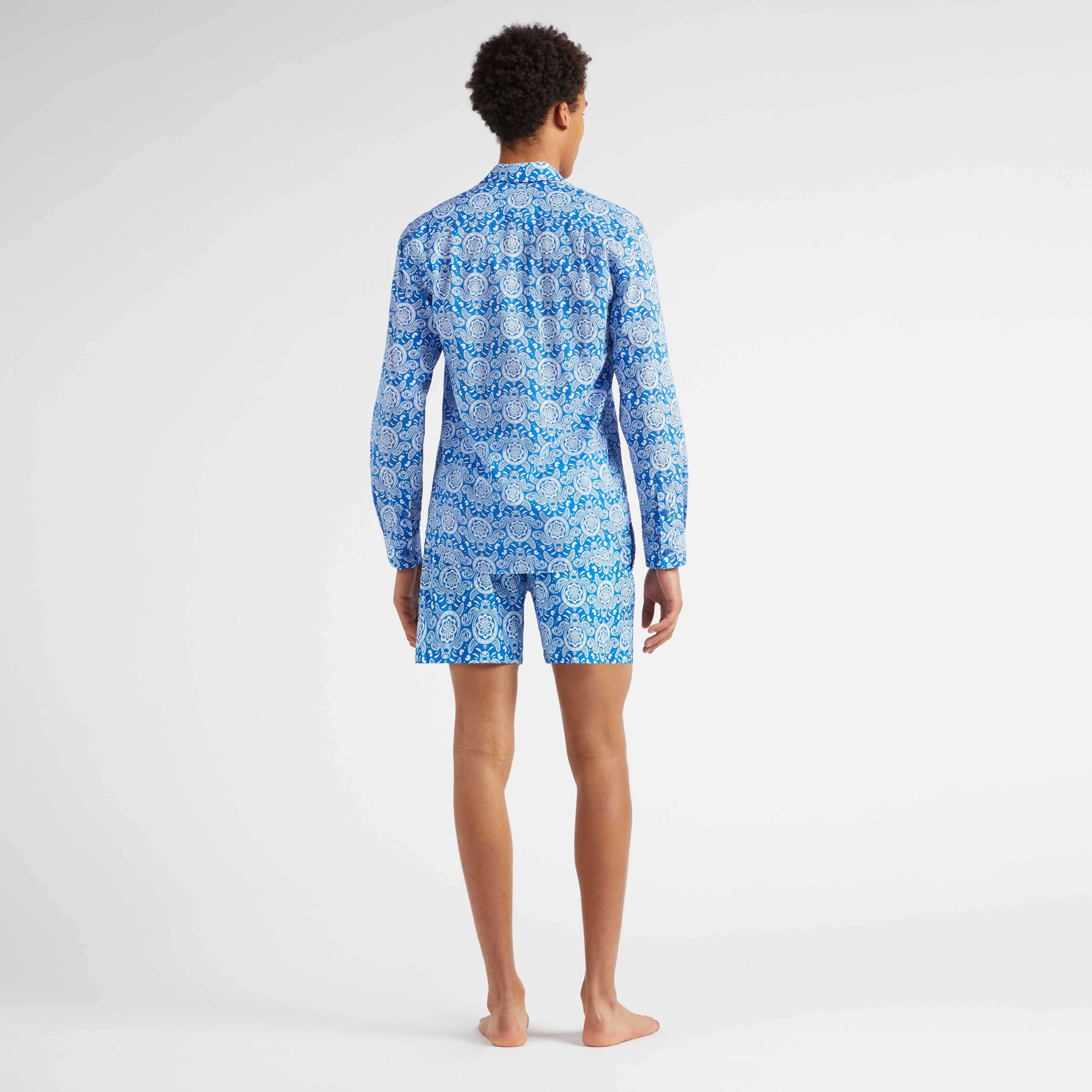 Chemise Légère en Voile de Coton Organique pour Homme Tribal Turtles