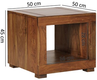 Couchtisch Karako 50x50 Massivholz