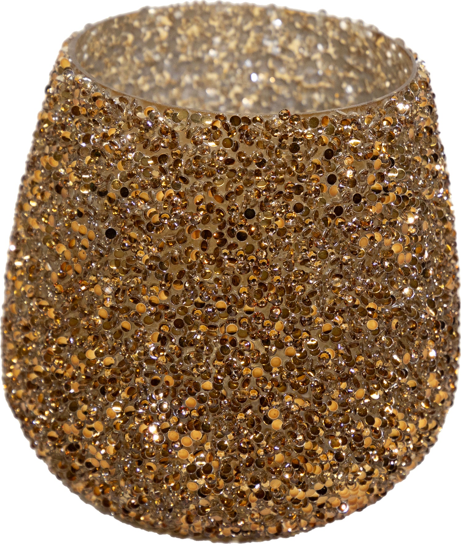 Mega Collections waxinelichthouder Strass oranje D 16 H 16,5 cm