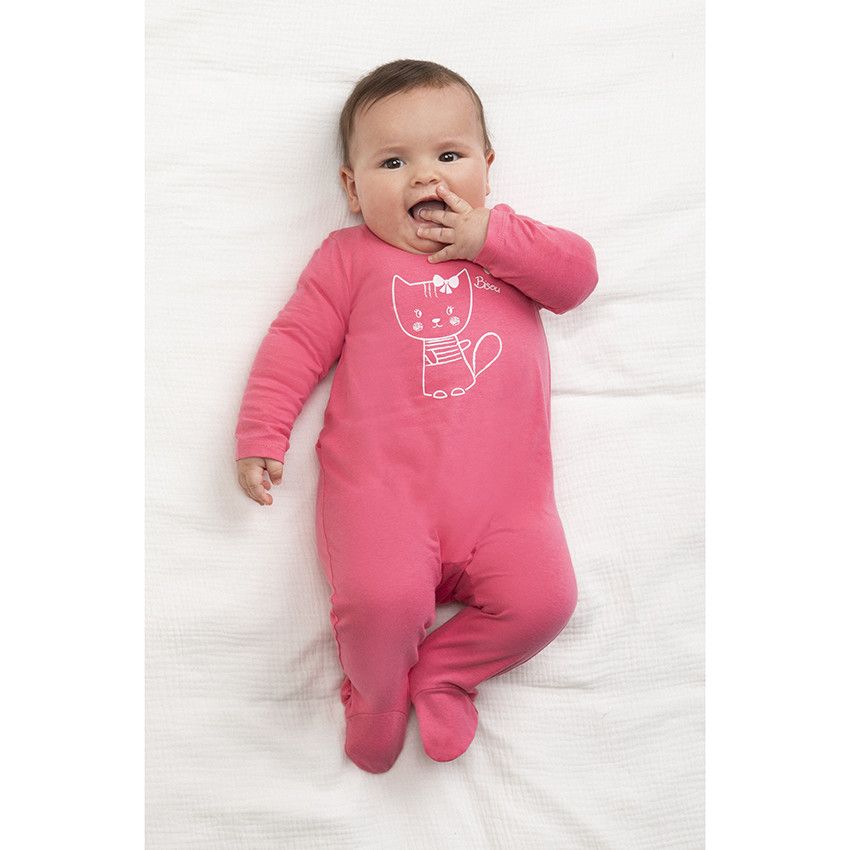Dors-bien manches longues print lapin pour bébé fille - Multicolore