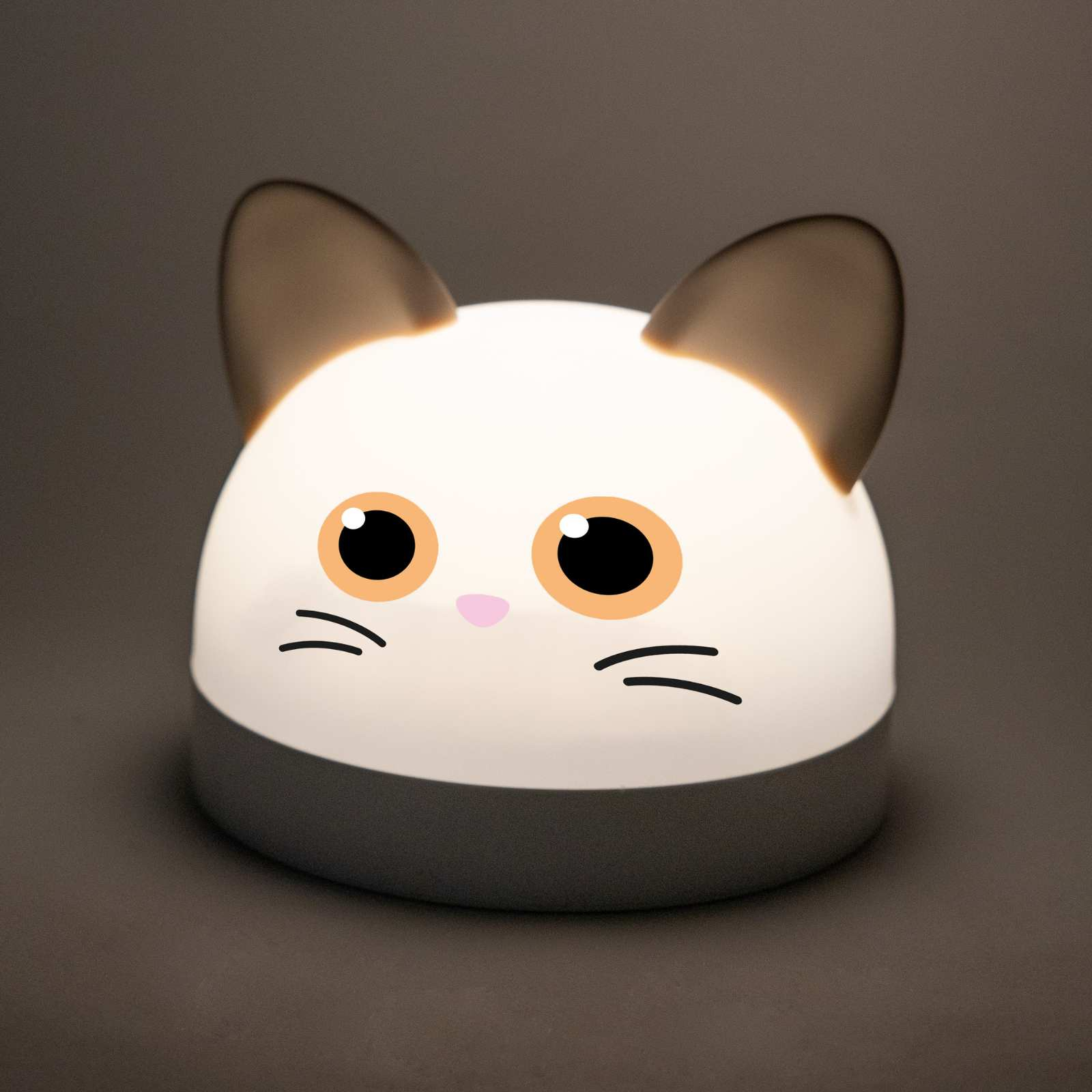 (11x9cm) 2in1 Silikon Wecker Kinder LED Nachtlicht Uhr Stimmungsleuchte (FI0541) - Katze