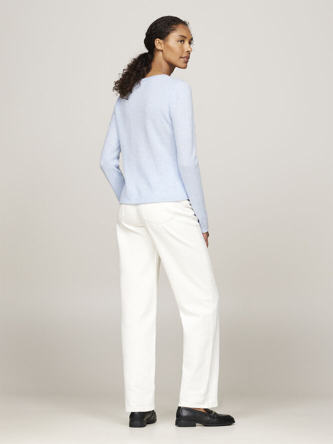 Tommy Hilfiger SOFT WOOL V-NK LS SWEATER Vessel blue heather