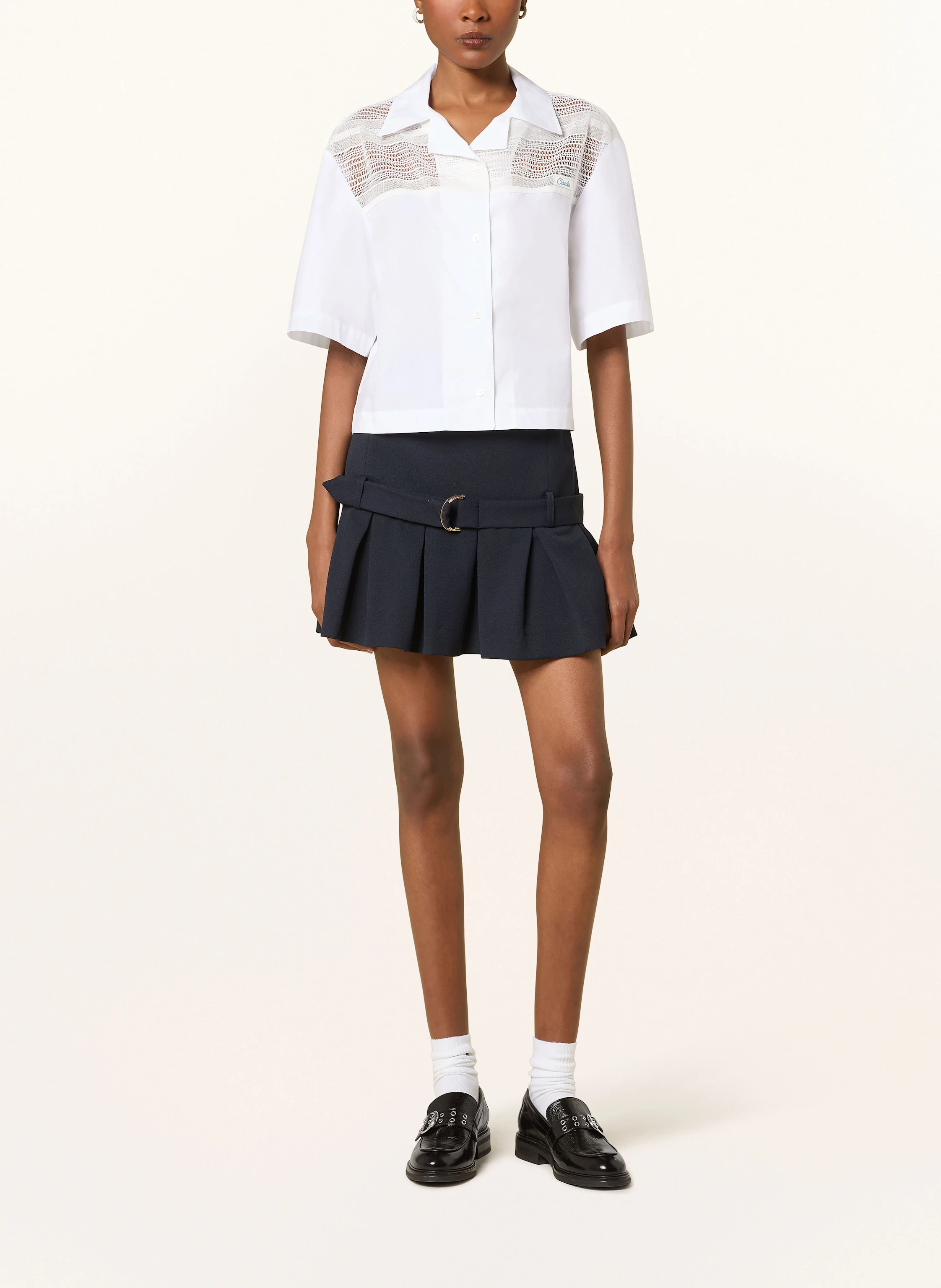CLAUDIE PIERLOT Cropped-Bluse mit Spitze