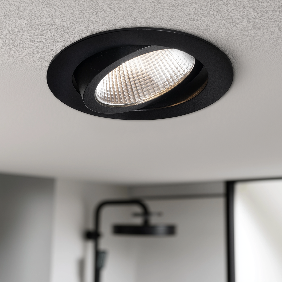 Inbouwspot zwart 9,5cm incl. LED 1300 lm dimbaar IP65 - Gaius