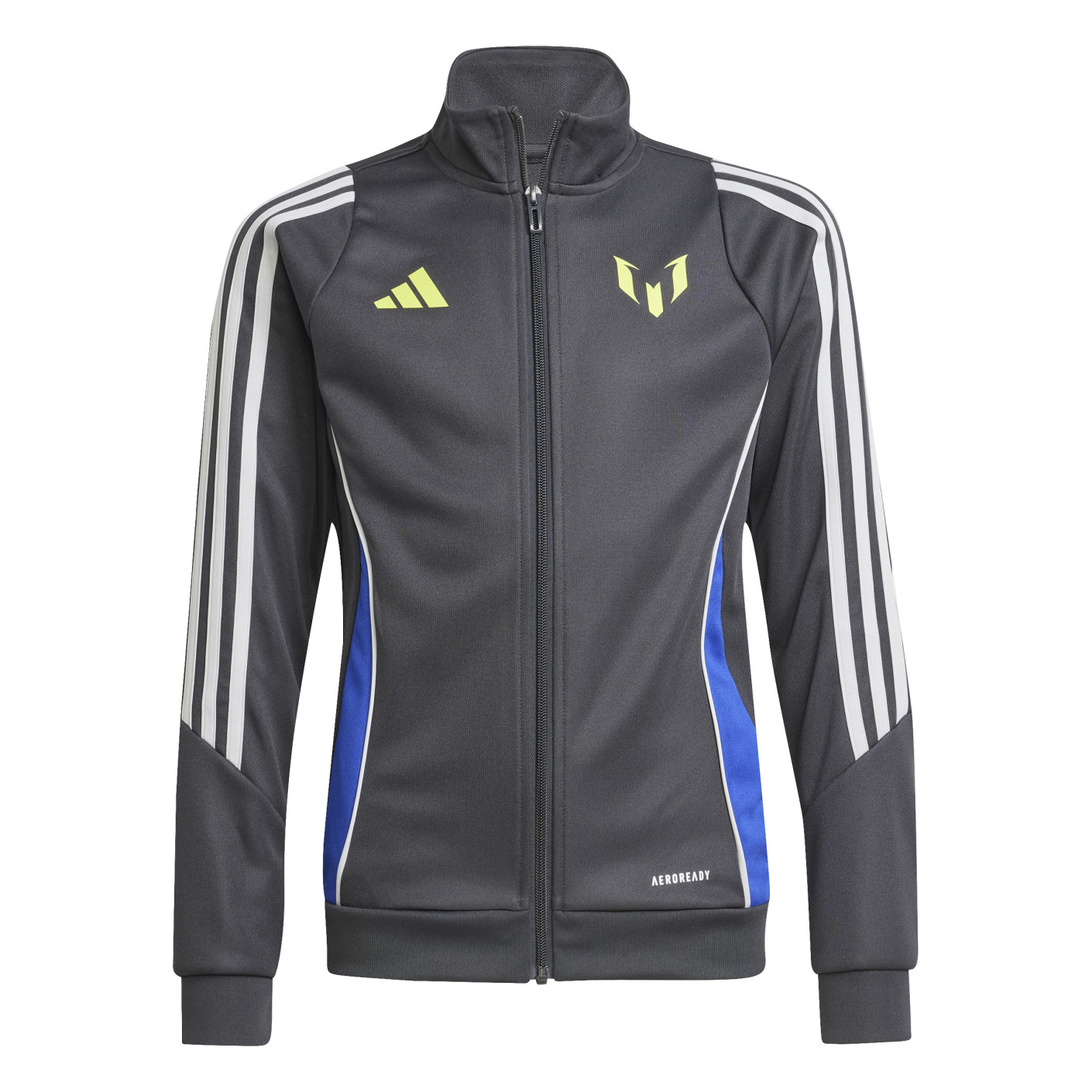 Adidas Messi Trainingsjack Kids Donkergrijs Neongeel Blauw