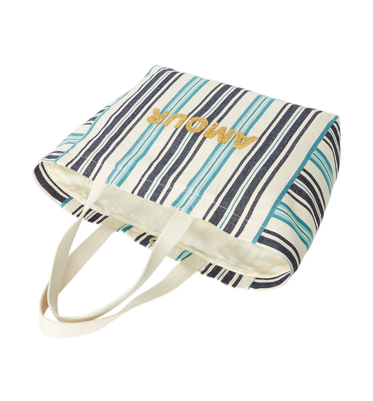 Sac en toile rayée AMOUR - Imprimé multicolore