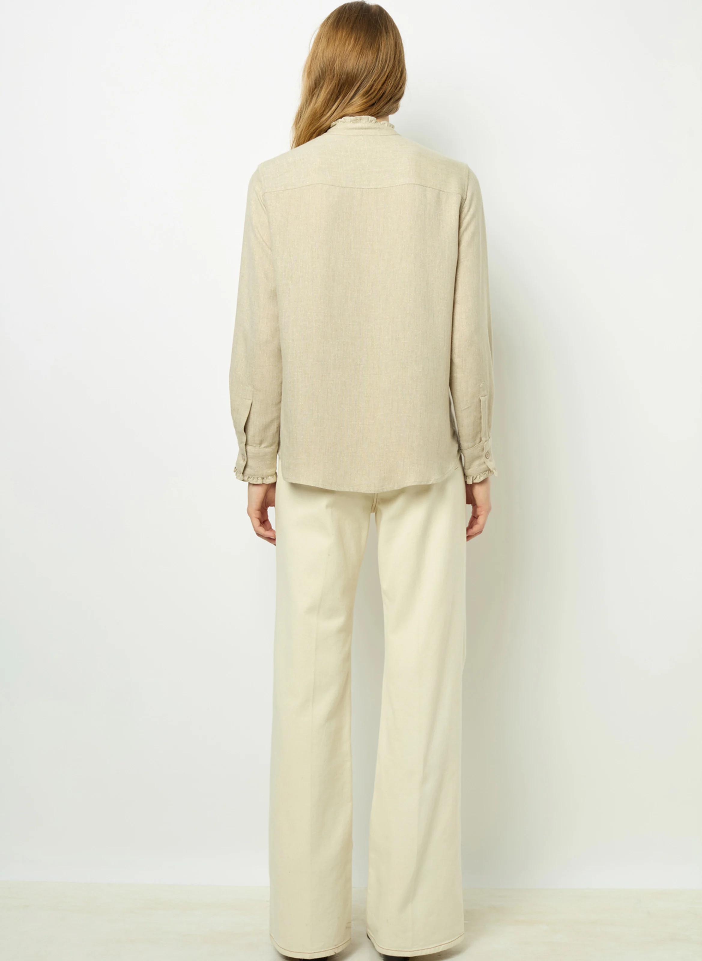 BETTINA - Chemise col montant | Beige