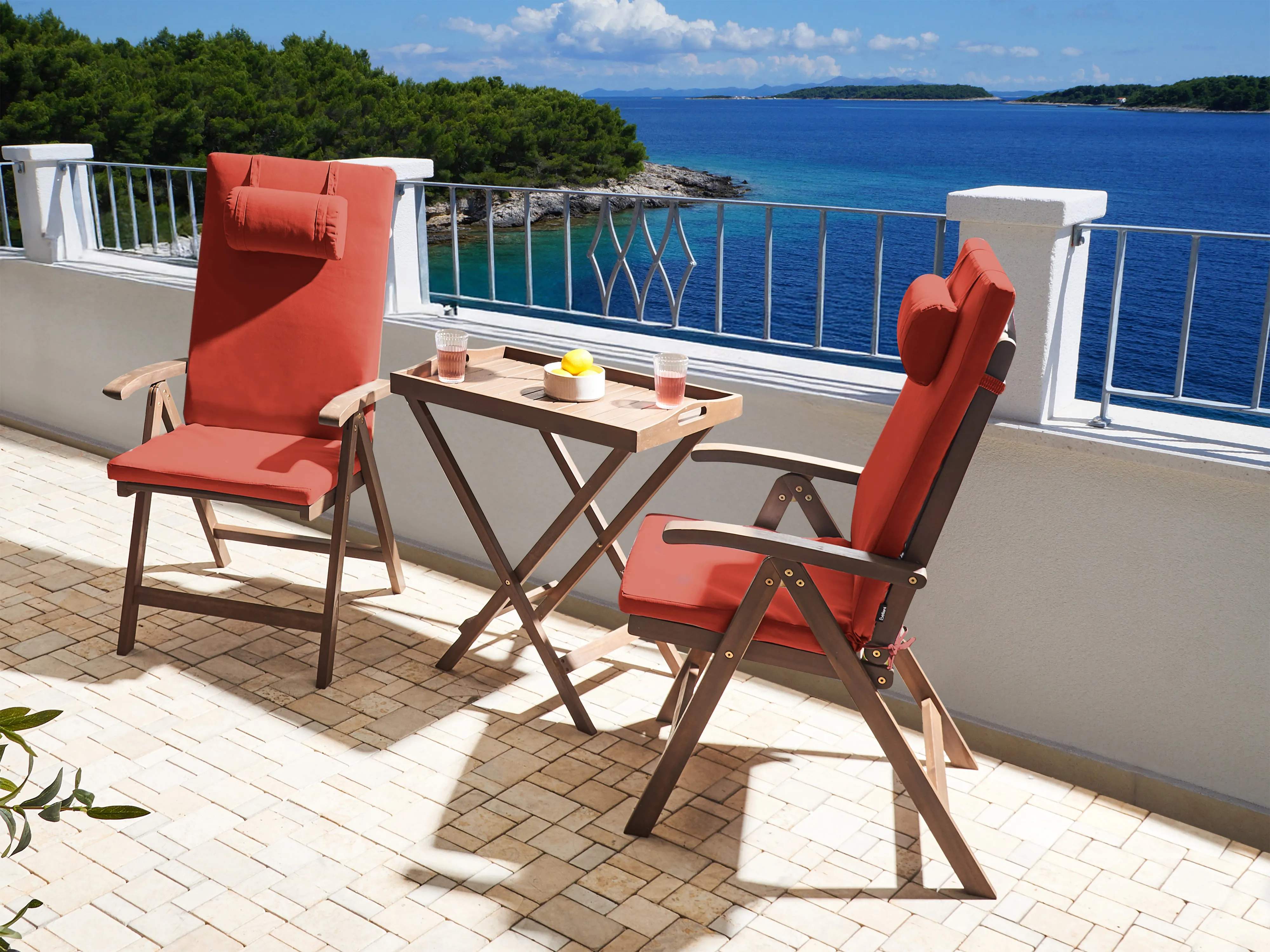 Bistroset AMANTEA PREMIUM Acaciahout Rood