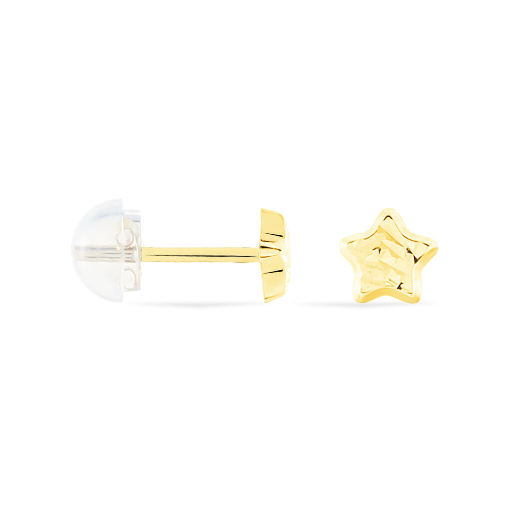 Boucles D'oreilles Puces Arisaema Etoile Or Jaune