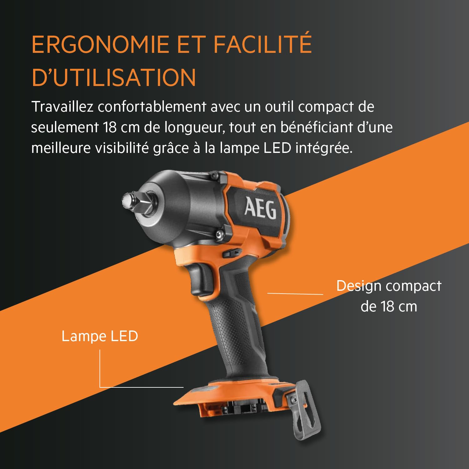 AEG - Boulonneuse à Chocs Sans Fil - Couple jusqu'à 785 Nm - 4 Modes dont 1 Autostop - Moteur Brushless - Revêtement Softgrip et Crochet de Ceinture -