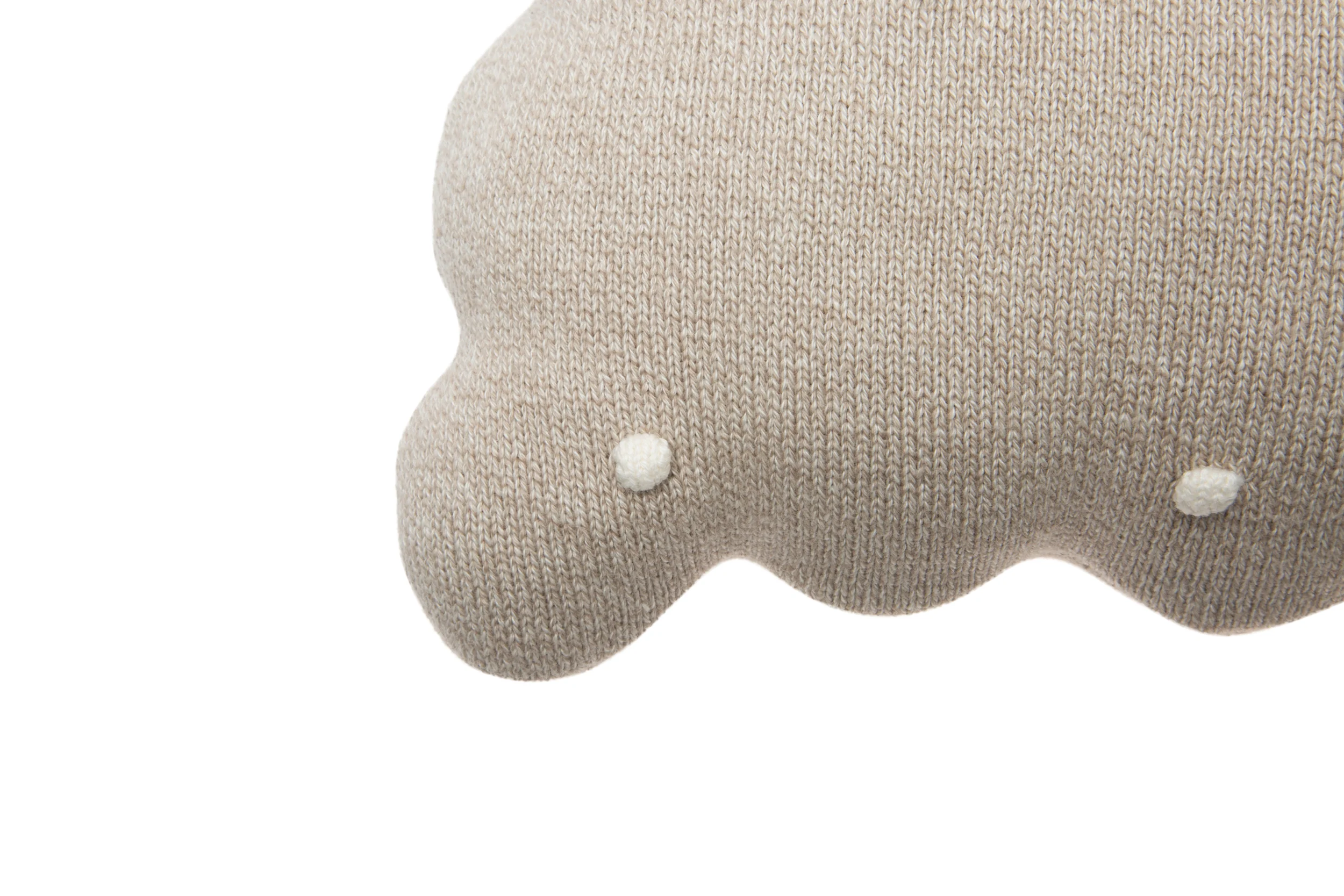 BISCUIT - Coussin en tricot en coton | Beige
