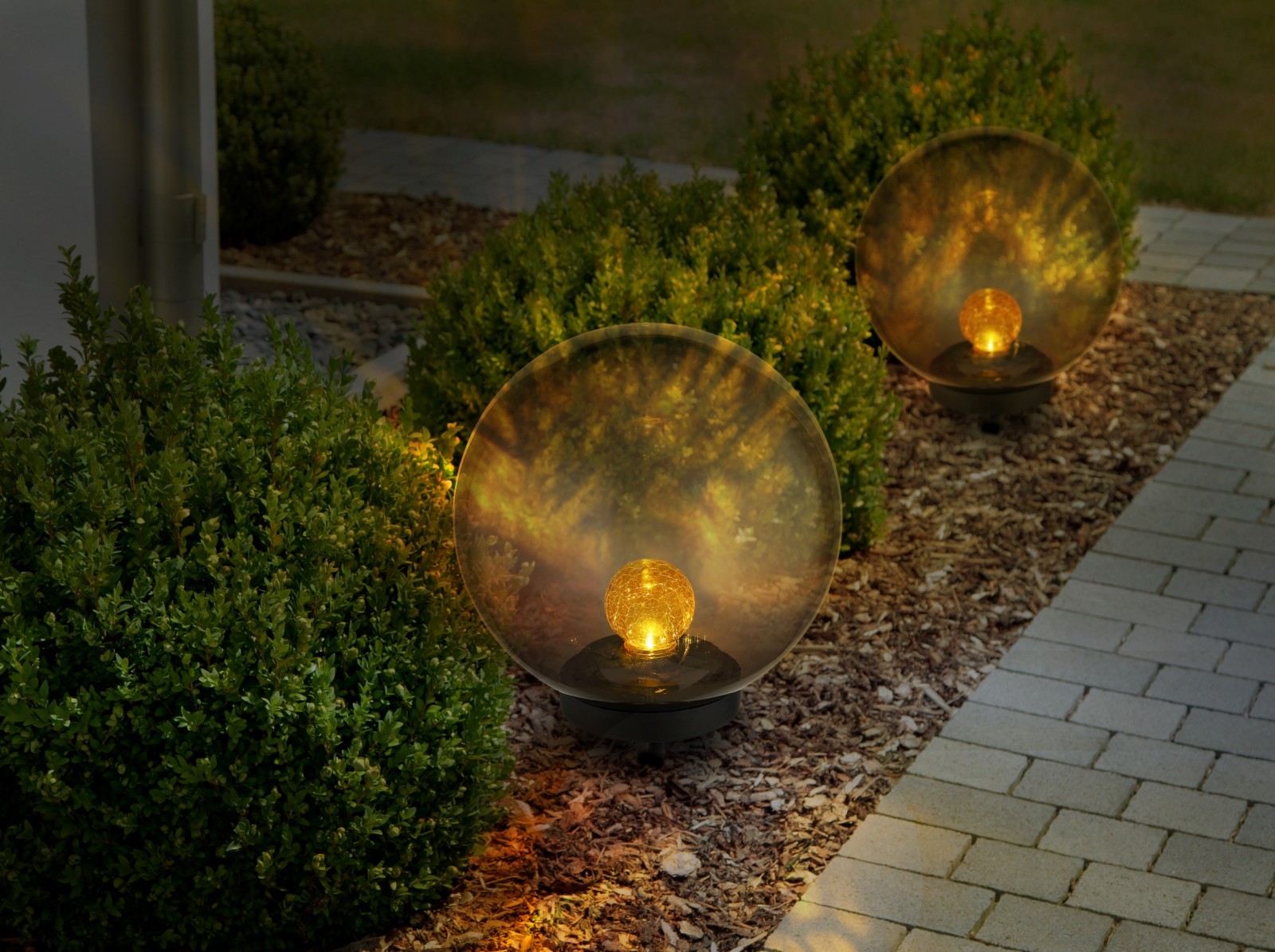 LED-Solarleuchte - schwarz - Ø 25 cm