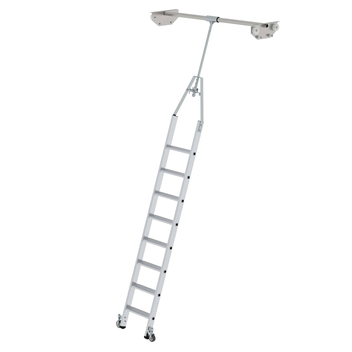 PROREGAL Trapladder, draaibaar, voor dubbele stellingkast, 8 treden