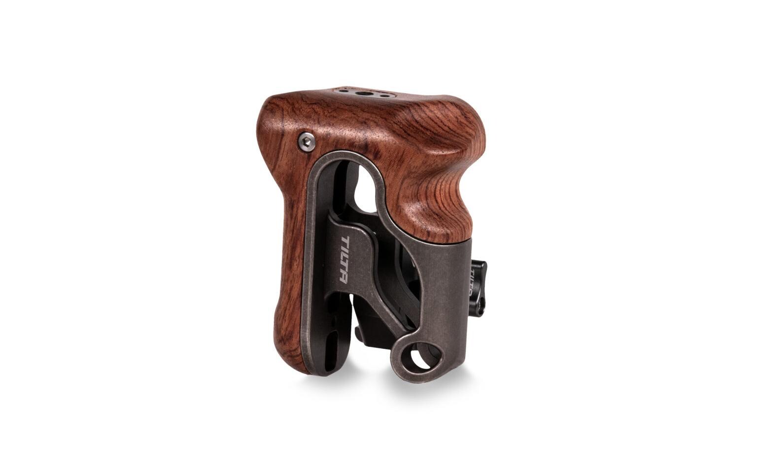 Right Side Wooden Handle Type VI - Tactical GrayErgonomischer Griff zur Befestigung an der rechten Seite der Tiltaing-Kamerakäfige für maximalen Komfort