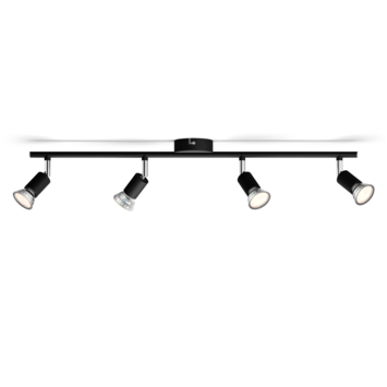 Philips Limbali 4-lichts opbouwspot zwart 50W