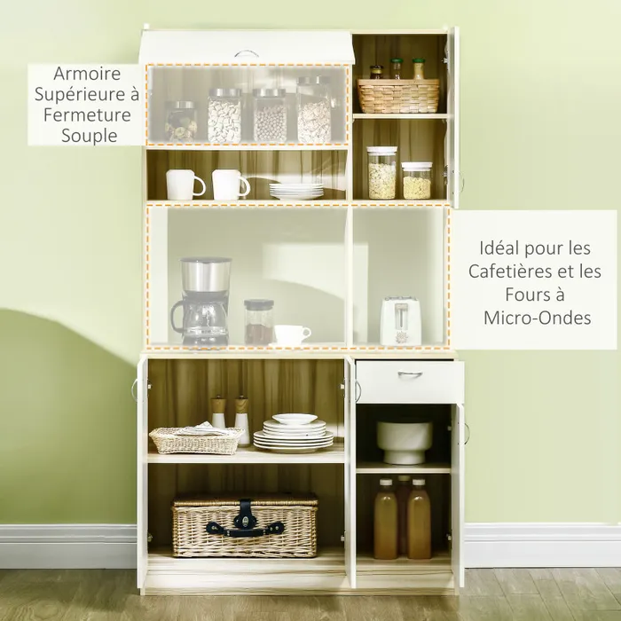 Armoire De Cuisine Delmas Bois Et Blanc Accessoire pour meuble de séjour